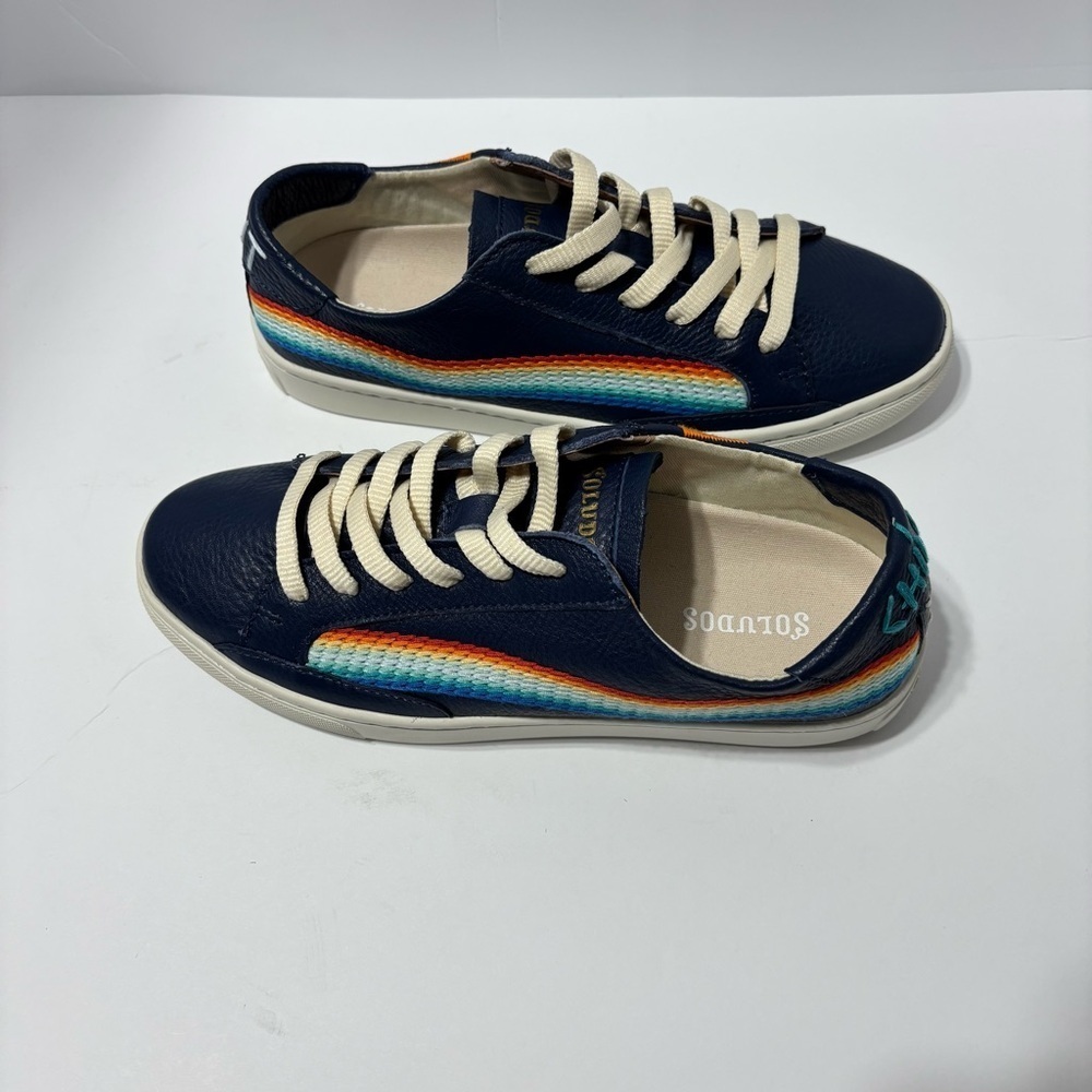 Soludos chill out, rainbow sunset, blue leather sneakers - Picture 3 of 6